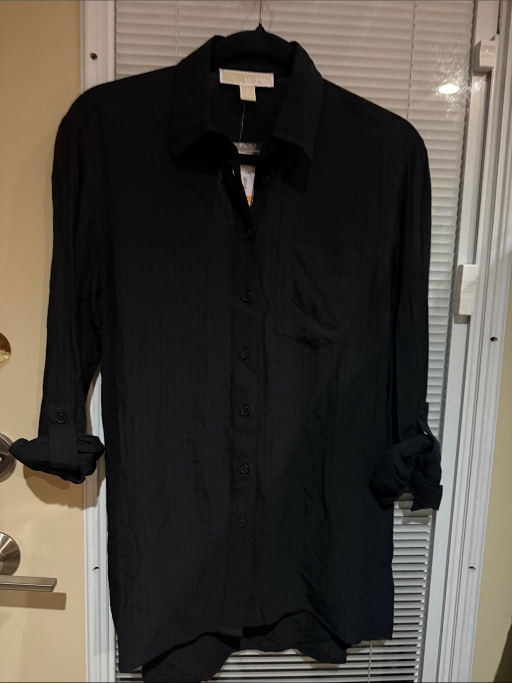 Michael Kors Black Men's Casual Button-Down Shirt